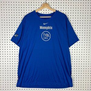 blue and volt nike shirt